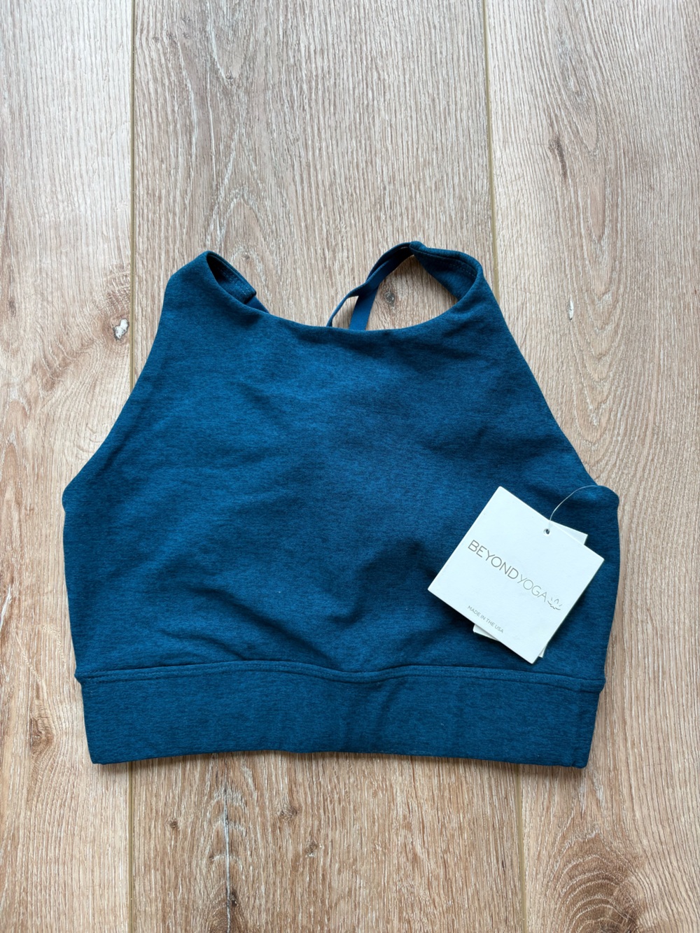 Beyond Yoga Teal High Neck Sports Bra